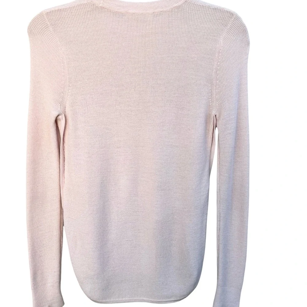 A.L.C. Jayne Merino Wool Crew Neck Shirttail Hem Blush Pink Small